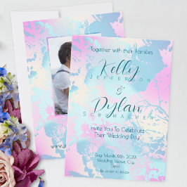 Invitación de boda abstracta pastel moderna