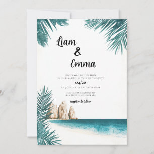 Invitación de boda acuarela Cabo México