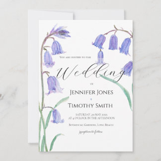 invitación de boda acuarela campanilla azul