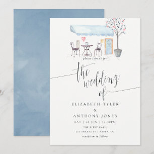 Invitación de boda acuarela de Café París
