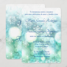 Invitación de Boda Acuarela de Copo de Nieve
