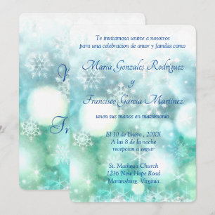 Invitación de Boda Acuarela de Copo de Nieve