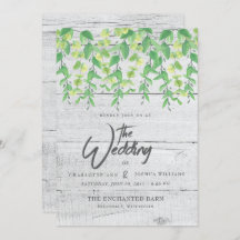 INVITACIÓN DE BODA | Acuarela de vegetación rústic