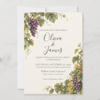 Invitación de boda acuarela de viñedo