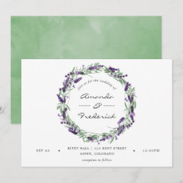 Invitación de boda acuarela lavanda