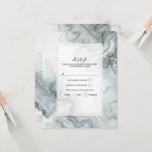 Invitación de boda acuarela playera gris azul y do