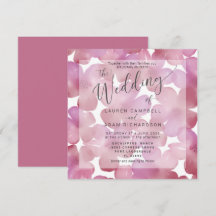 Invitación de boda acuarela rosa Boho Floral