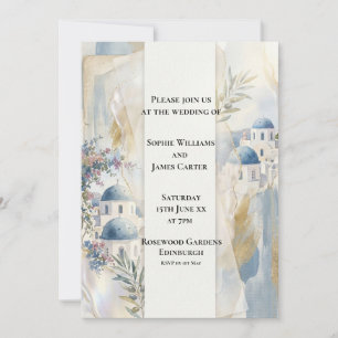 Invitación de boda Aegean Blue Santorini