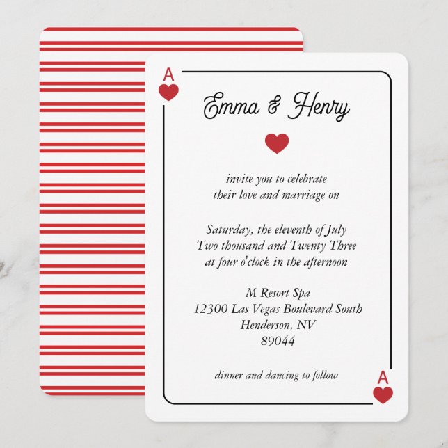 Invitación de boda Afortunado en el amor (Anverso / Reverso)