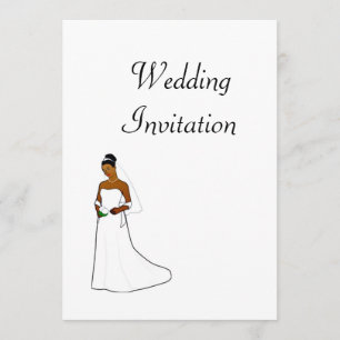 Invitación de boda afroamericana con novia