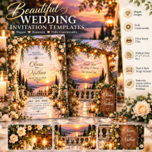 Invitación de boda al atardecer romántico | Elegan
