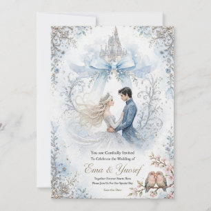 Invitación de boda al castillo de cuento de hadas