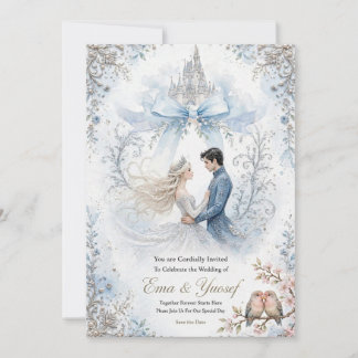 Invitación de boda al castillo de cuento de hadas