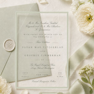 Invitación de Boda al Estilo Acrílico de Pistacho 
