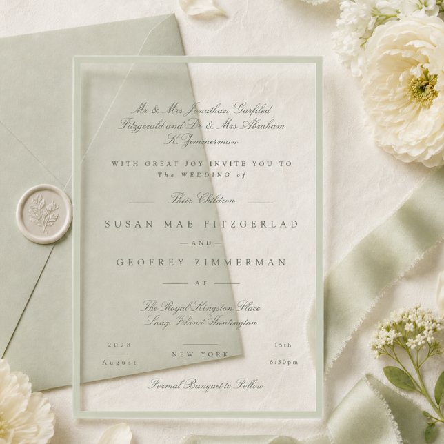 Invitación de Boda al Estilo Acrílico de Pistacho  (Subido por el creador)