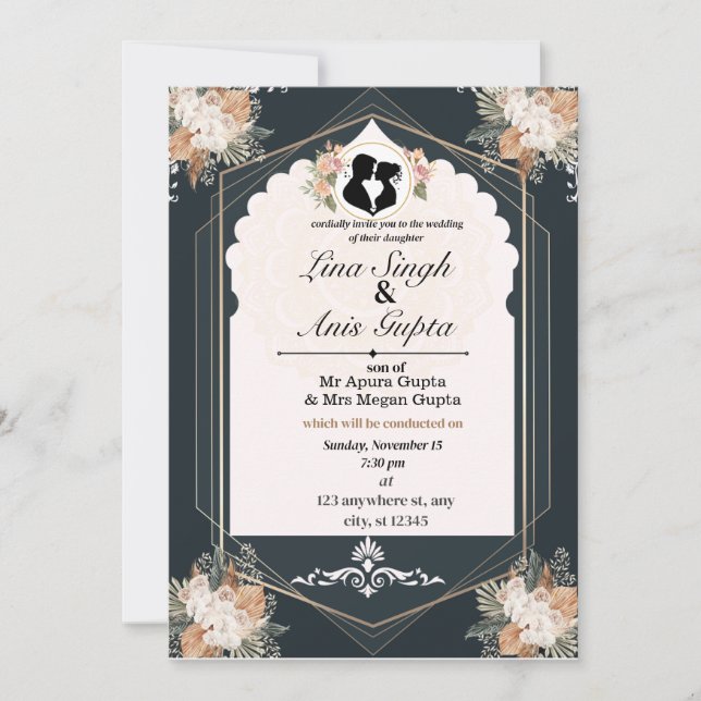 Invitación de Boda Alegría de Amor (Anverso)