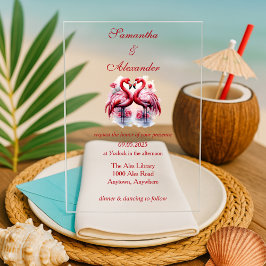 Invitación de Boda Amor de Flamenco Tropical