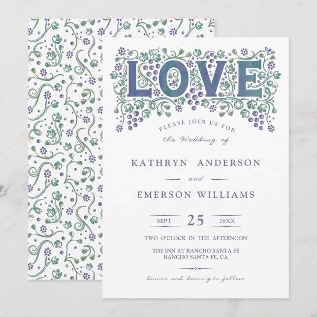Invitación de boda Amor Entrelazado (Anverso / Reverso)