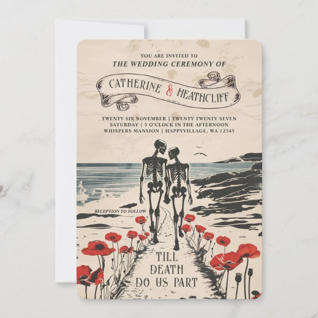 Invitación de boda Amor Eterno junto al Mar (Anverso)