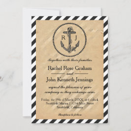 Invitación de boda - Ancla náutica vintage