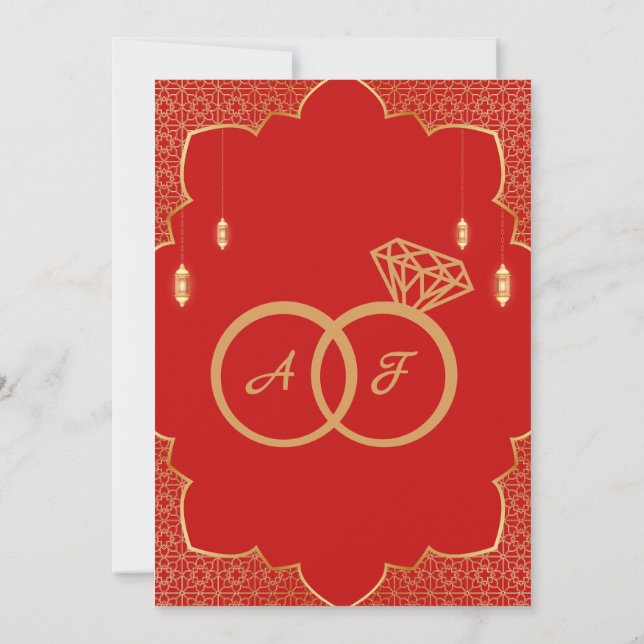 invitación de boda árabe (Reverso)