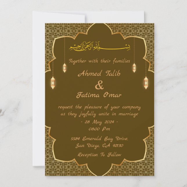 invitación de boda árabe (Anverso)