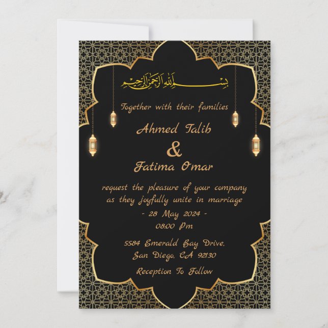 invitación de boda árabe (Anverso)