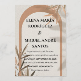 Invitación de Boda Arco de Terracota Rama de Olivo