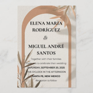 Invitación de Boda Arco de Terracota Rama de Olivo