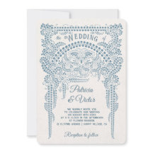 Invitación de boda Art Deco Butterfly in Frame