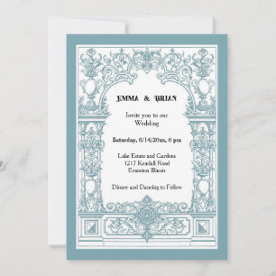 Invitación de Boda Art Nouveau Ornamentada Vinta