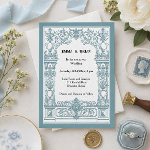 Invitación de Boda Art Nouveau Ornamentada Vinta