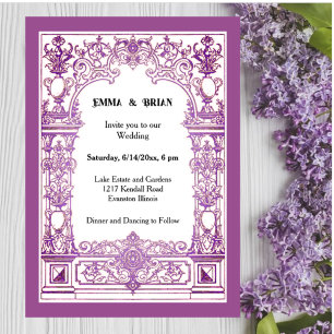 Invitación de Boda Art Nouveau   Ornate Antiguo