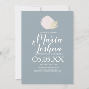 Invitación de boda atenuada de conchas de playa pa
