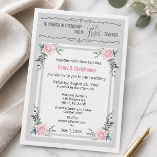 Invitación de boda Atesorar en amistad y amor