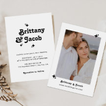 Invitación de boda atrevida con estilo retro