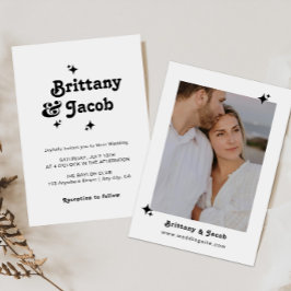 Invitación de boda atrevida con estilo retro