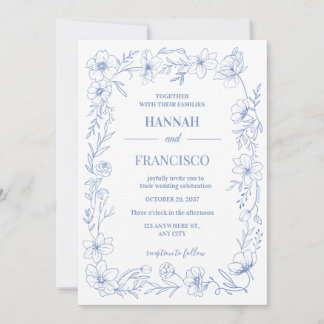 Invitación de boda azul costera CAPE COD