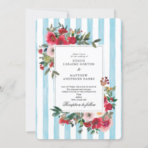 Invitación de boda azul de azúcar hilada