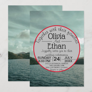 Invitación de boda azul marino náutico de playa