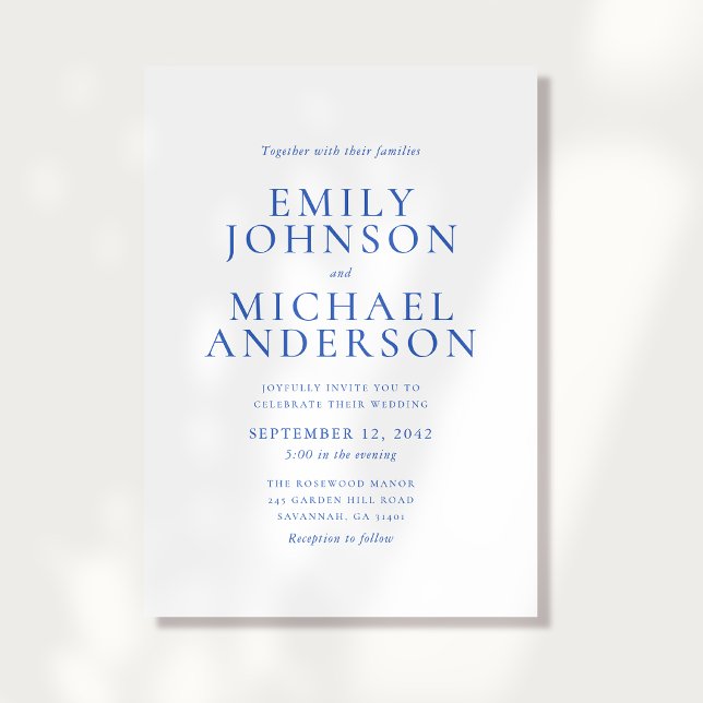 Invitación de Boda Azul Moderna (Subido por el creador)