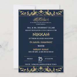 INVITACIÓN DE BODA AZUL MUSULMANA