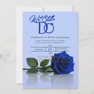 Invitación de Boda Azul Real Renovación de Votos