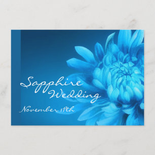 Invitación de boda azul zafiro 45º