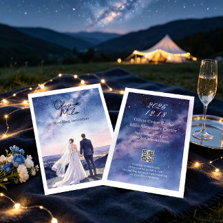Invitación de boda bajo el cielo estrellado