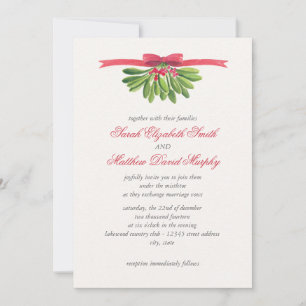 Invitación de boda bajo el muérdago