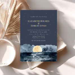 Invitación de Boda bajo la Luna Llena en el Lago