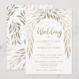 Invitación de boda Bajo los Sauces Falso Oro