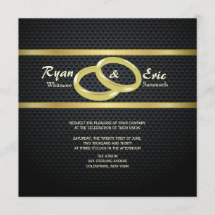Invitación de boda Bandas de Oro