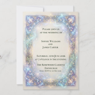 Invitación de boda barroca celestial